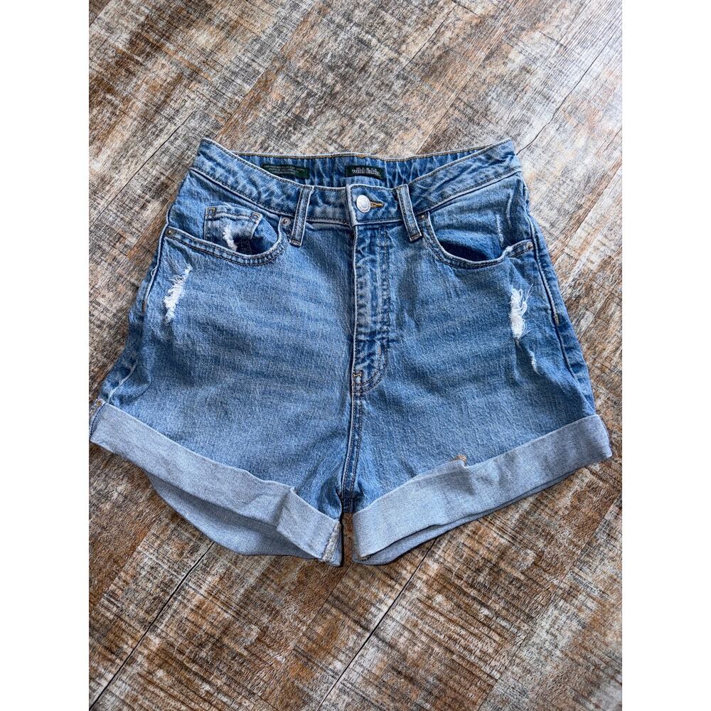 Vintage Inspired High Rise Cuffed Blue Jean Shorts Wild Fable Size 2 Regular